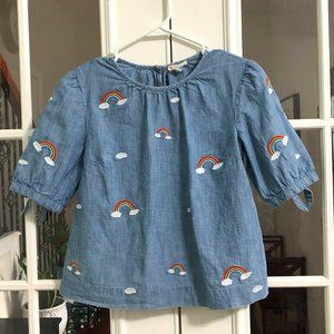 J Crew Crewcuts Embroidery Rainbow Shirt - Size 12